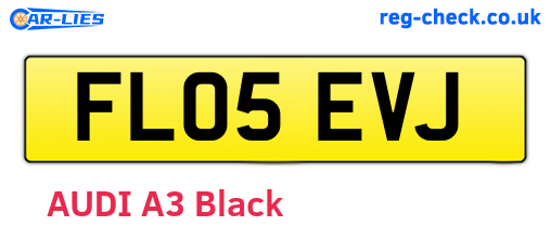 FL05EVJ are the vehicle registration plates.