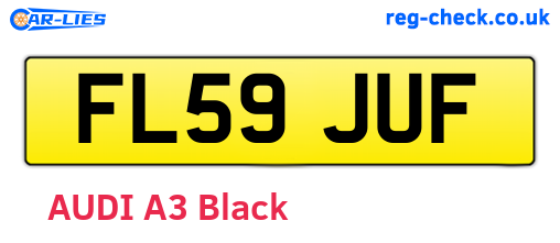 FL59JUF are the vehicle registration plates.