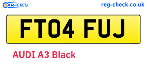 FT04FUJ are the vehicle registration plates.