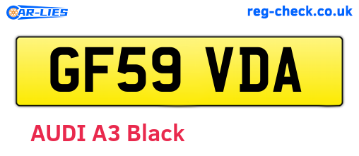 GF59VDA are the vehicle registration plates.