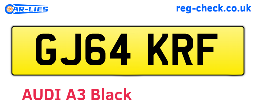 GJ64KRF are the vehicle registration plates.
