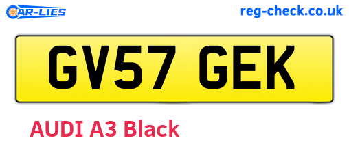 GV57GEK are the vehicle registration plates.