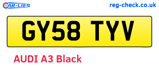 GY58TYV are the vehicle registration plates.