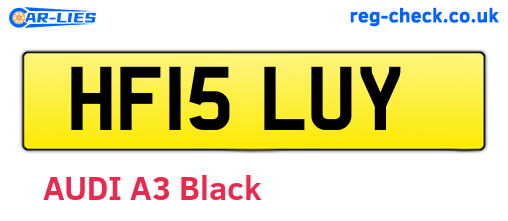 HF15LUY are the vehicle registration plates.