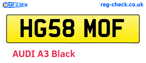 HG58MOF are the vehicle registration plates.