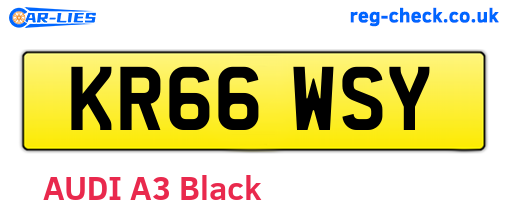 KR66WSY are the vehicle registration plates.