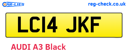 LC14JKF are the vehicle registration plates.
