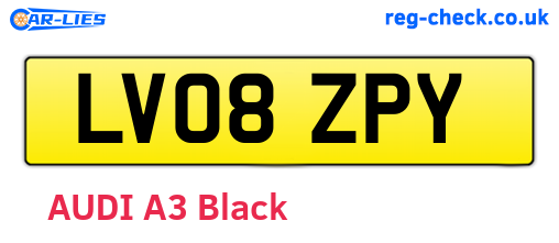 LV08ZPY are the vehicle registration plates.