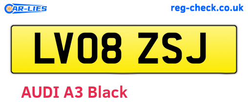 LV08ZSJ are the vehicle registration plates.