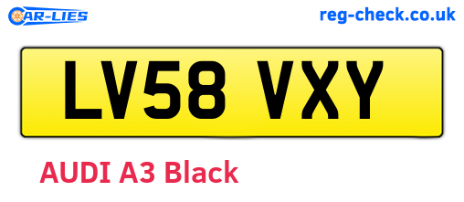 LV58VXY are the vehicle registration plates.