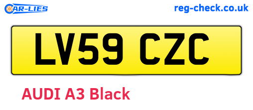 LV59CZC are the vehicle registration plates.