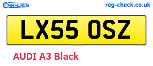 LX55OSZ are the vehicle registration plates.