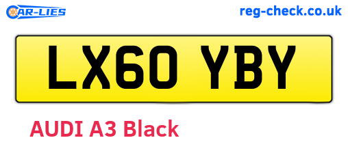 LX60YBY are the vehicle registration plates.