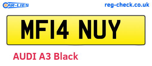 MF14NUY are the vehicle registration plates.