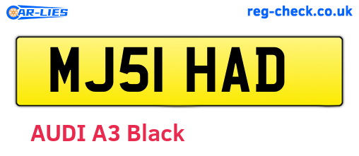 MJ51HAD are the vehicle registration plates.