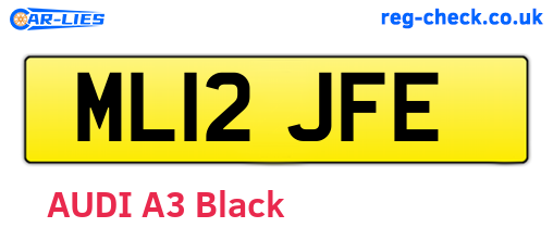 ML12JFE are the vehicle registration plates.