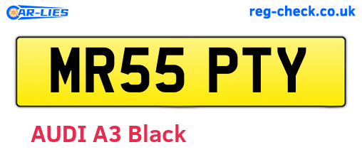 MR55PTY are the vehicle registration plates.