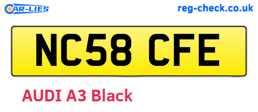 NC58CFE are the vehicle registration plates.