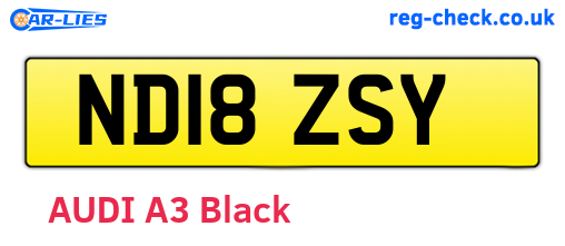 ND18ZSY are the vehicle registration plates.
