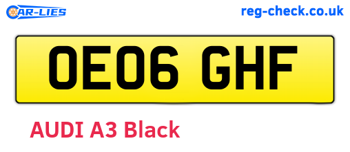 OE06GHF are the vehicle registration plates.