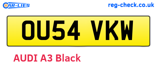 OU54VKW are the vehicle registration plates.