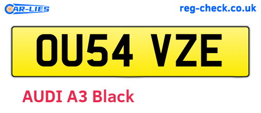 OU54VZE are the vehicle registration plates.