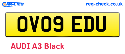 OV09EDU are the vehicle registration plates.