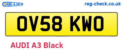 OV58KWO are the vehicle registration plates.