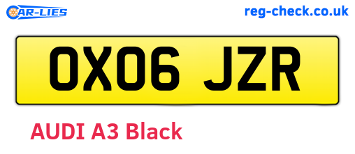 OX06JZR are the vehicle registration plates.