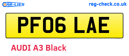 PF06LAE are the vehicle registration plates.