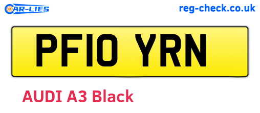 PF10YRN are the vehicle registration plates.