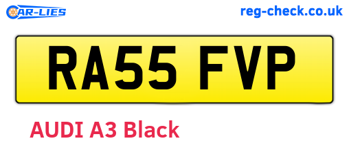 RA55FVP are the vehicle registration plates.
