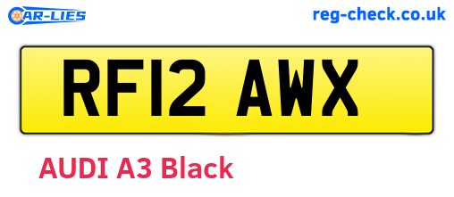 RF12AWX are the vehicle registration plates.