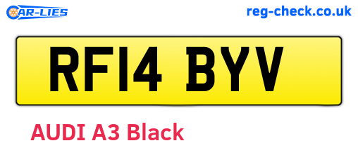 RF14BYV are the vehicle registration plates.