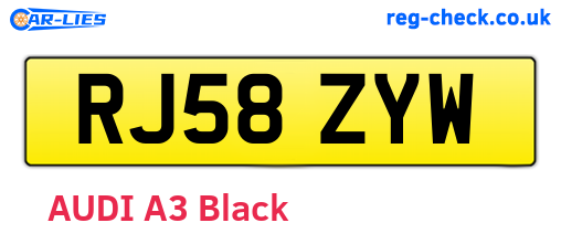 RJ58ZYW are the vehicle registration plates.