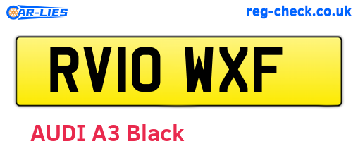RV10WXF are the vehicle registration plates.