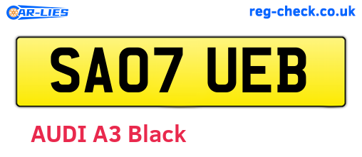 SA07UEB are the vehicle registration plates.