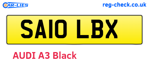 SA10LBX are the vehicle registration plates.