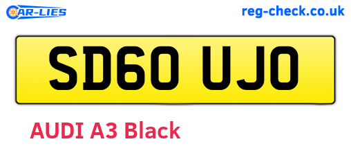 SD60UJO are the vehicle registration plates.