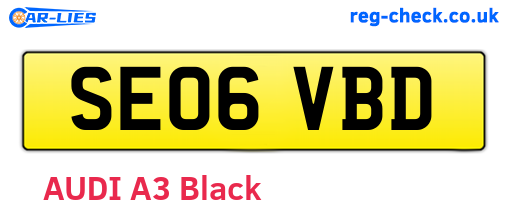 SE06VBD are the vehicle registration plates.