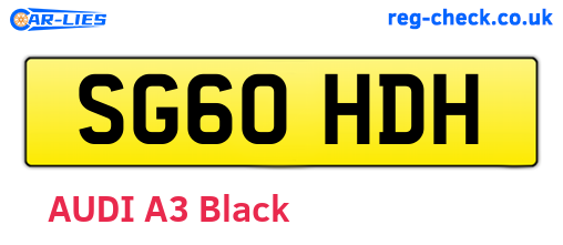 SG60HDH are the vehicle registration plates.