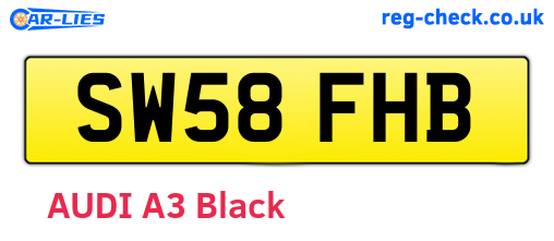 SW58FHB are the vehicle registration plates.