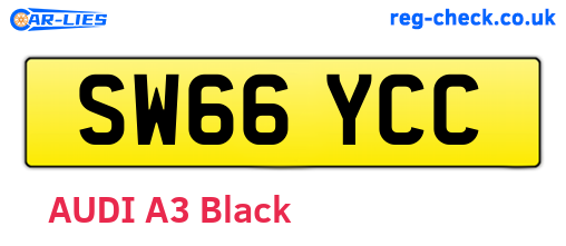 SW66YCC are the vehicle registration plates.