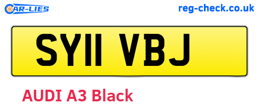 SY11VBJ are the vehicle registration plates.