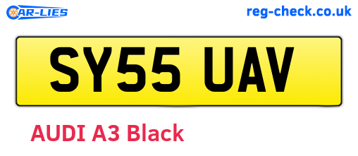 SY55UAV are the vehicle registration plates.