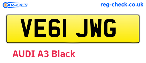 VE61JWG are the vehicle registration plates.