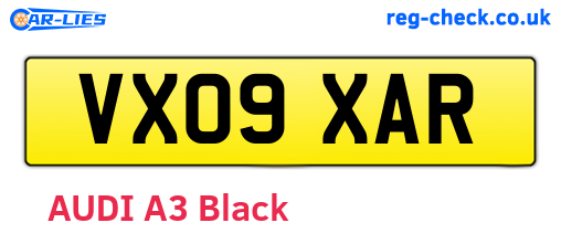 VX09XAR are the vehicle registration plates.