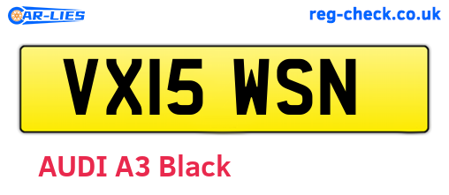 VX15WSN are the vehicle registration plates.