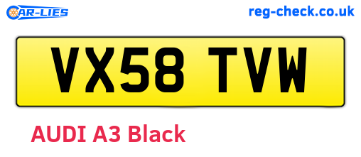 VX58TVW are the vehicle registration plates.