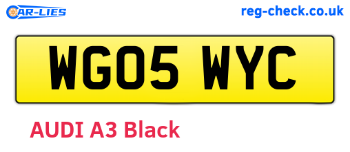 WG05WYC are the vehicle registration plates.
